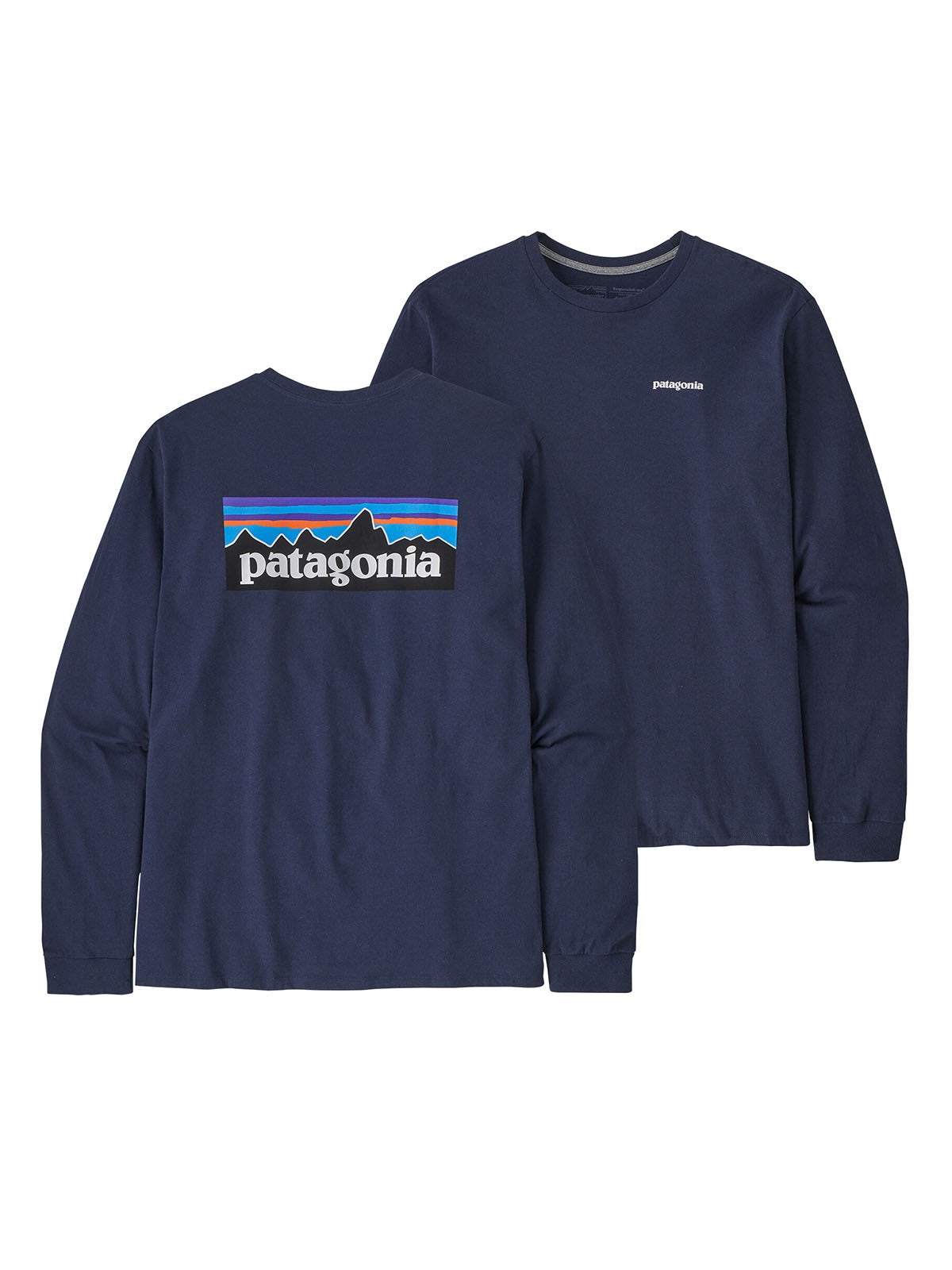 T-shirt Uomo Patagonia - Long-Sleeved P-6 Logo Responsibili-Tee® - Blu
