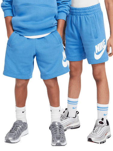 Pantaloncini Ragazzi Unisex Nike - Shorts Club Fleece In French Terry - Azzurro