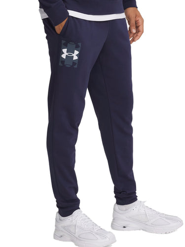 Pantaloni Uomo Under Armour - Jogger Ua Rival Terry Logo - Blu