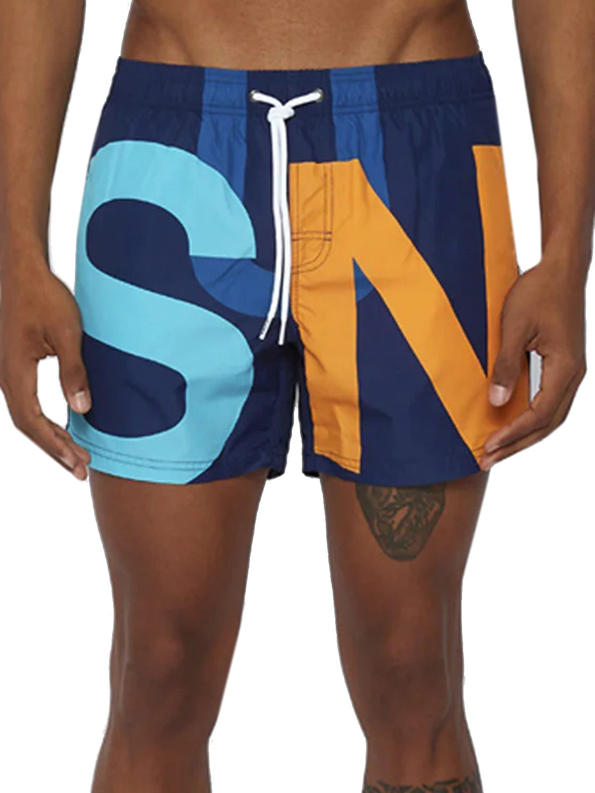 Pantaloncini e calzoncini Uomo Sundek - Costume Da Bagno Stampa Macro Logo - Blu