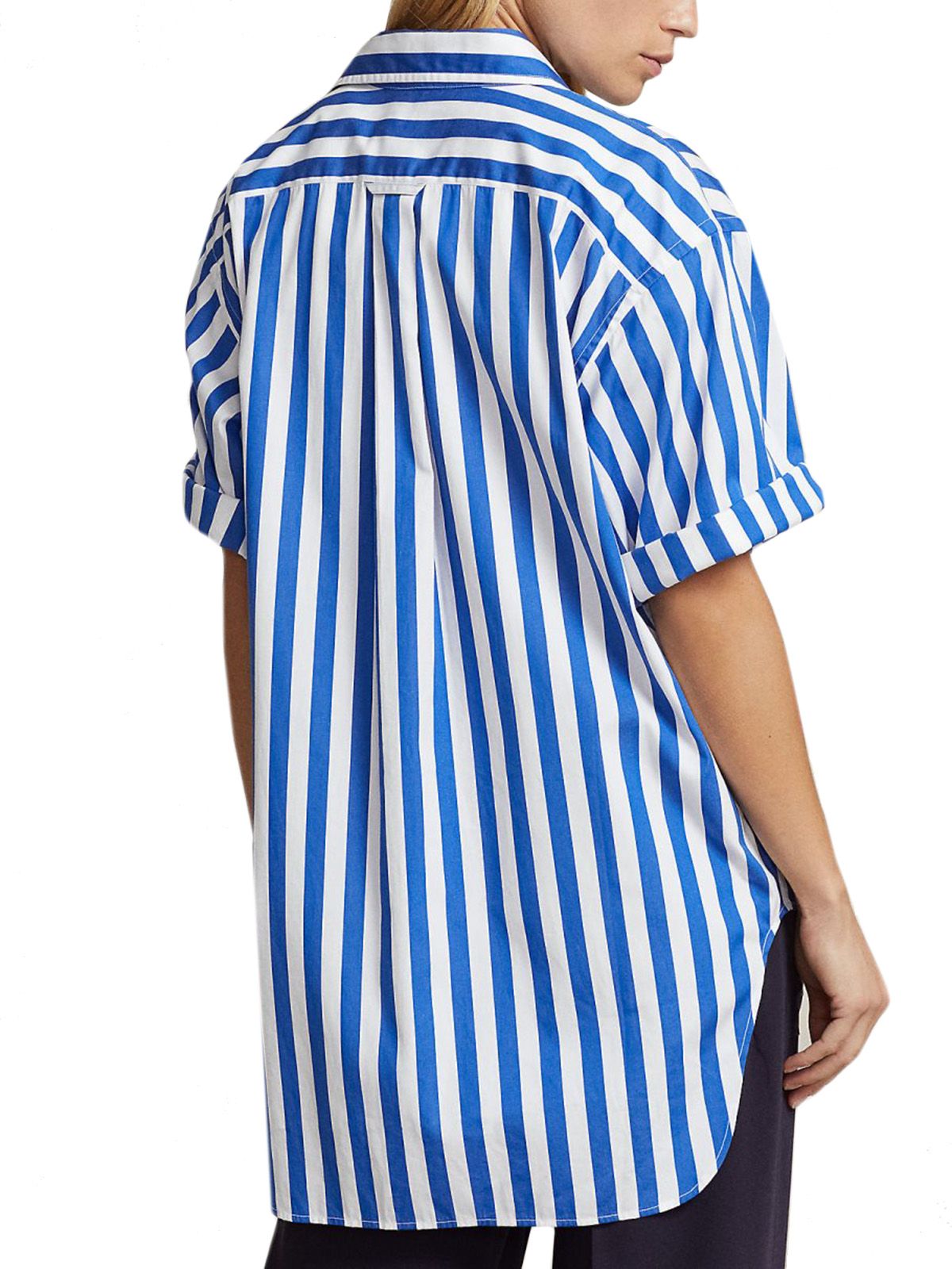 Bluse e camicie Donna Ralph Lauren - Camicia A Manche Corte In Cotone A Righe - Blu