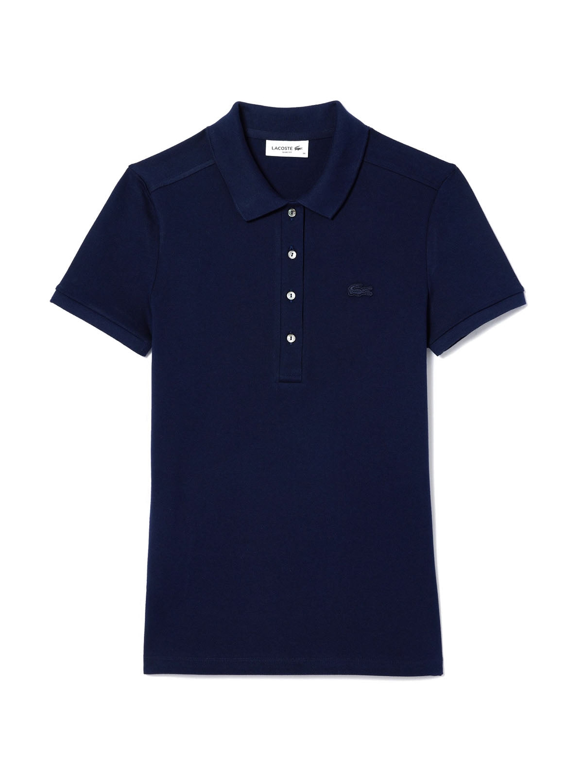 Polo Donna Lacoste - Slim Fit Stretch Cotton Piqué Polo Shirt - Blu