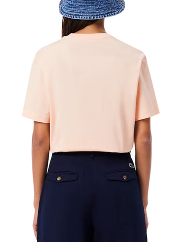 T-shirt Donna Lacoste - T-Shirt Relaxed Fit In Jersey Di Cotone Pima - Rosa