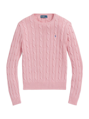 Maglioni Donna Ralph Lauren - Maglia A Girocollo In Cotone A Trecce - Rosa