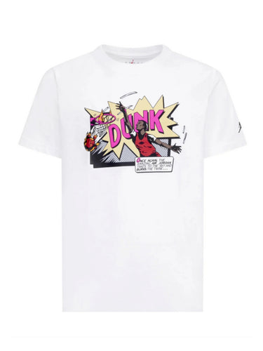 T-shirt Ragazzo Jordan - Jdb Air Jordan Comics Dunk Ss - Bianco