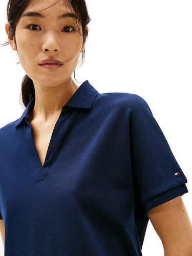 Polo Donna Tommy Hilfiger - Polo Relaxed Fit In Lyocell - Blu