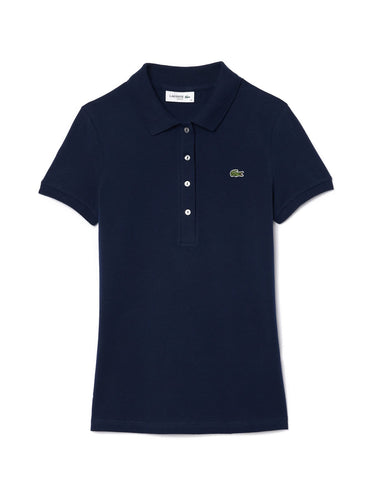Polo Donna Lacoste - Polo Slim Fit In Jersey Di Cotone Stretch - Blu