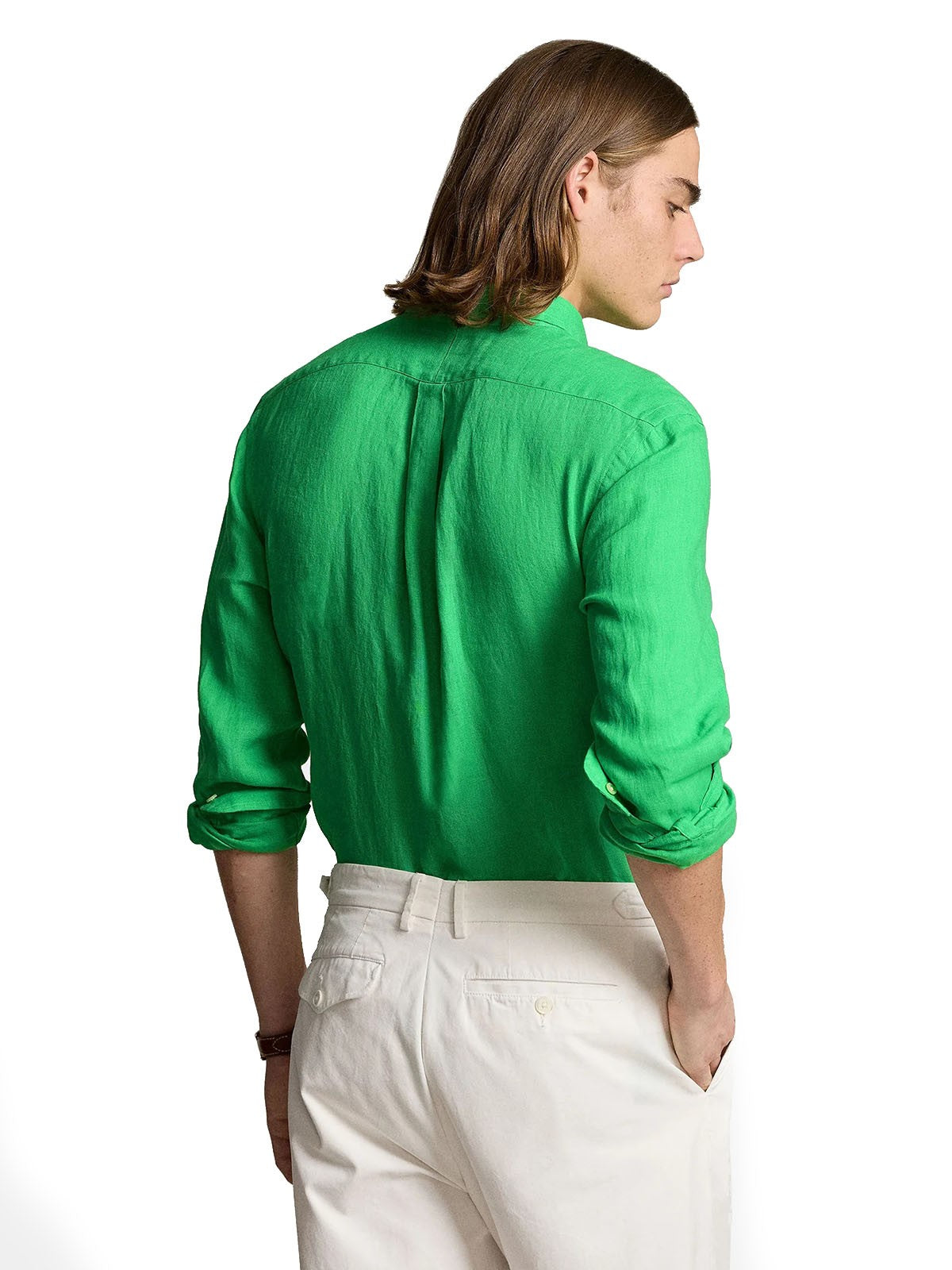 Camicie casual Uomo Ralph Lauren - Camicia In Lino Slim-Fit - Verde