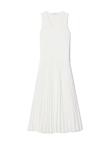 Vestiti casual Donna Lacoste - Abito Lungo Plissettato - Bianco