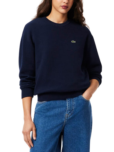 Maglioni Donna Lacoste - Maglione Girocollo In Cotone Relaxed Fit - Blu