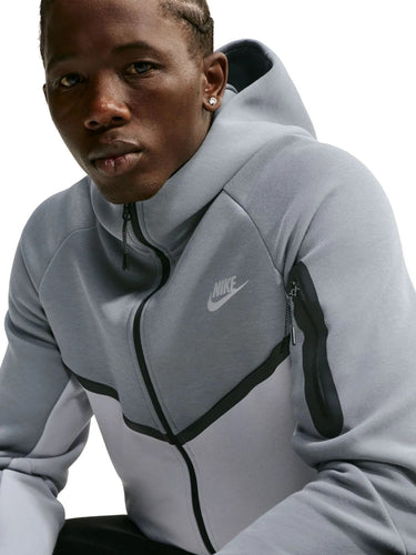 Felpe con cappuccio Uomo Nike - Felpa Con Zip Nike Tech - Grigio