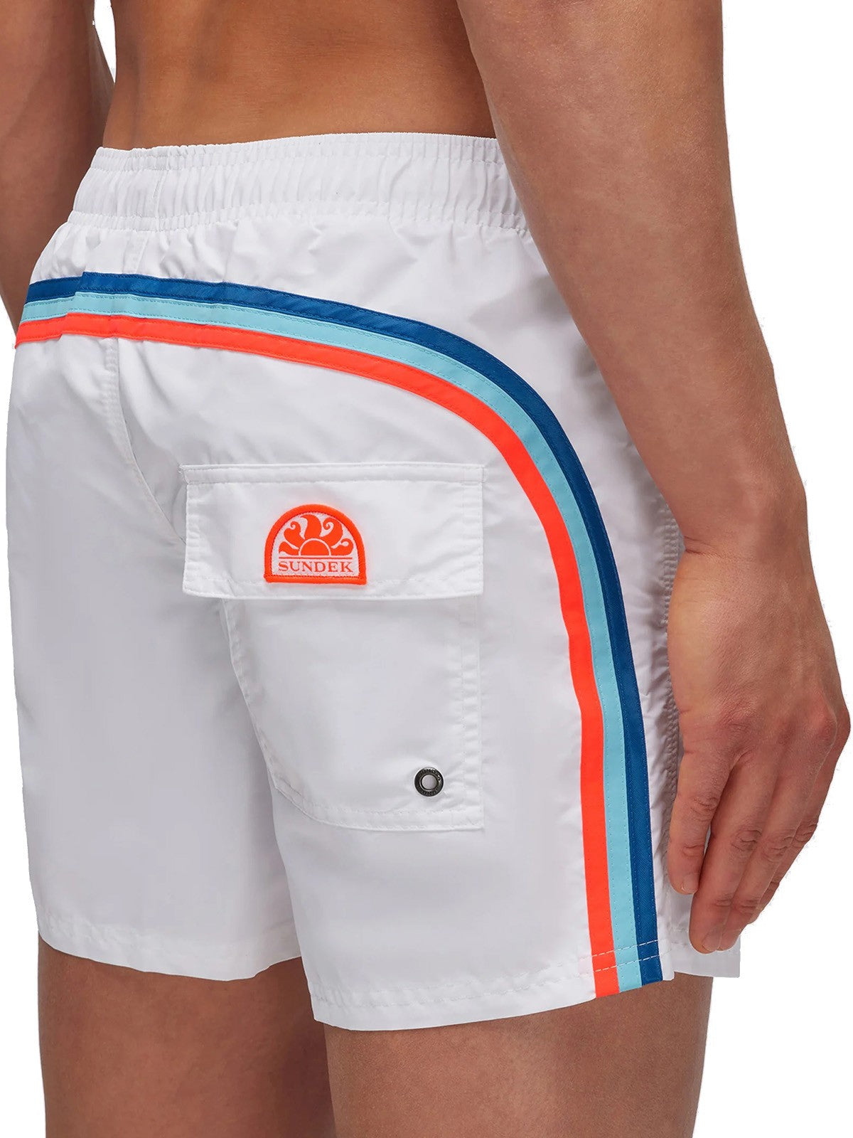 Pantaloncini e calzoncini Uomo Sundek - Costume Da Bagno Vita Elasticata Iconic Taffeta - Bianco