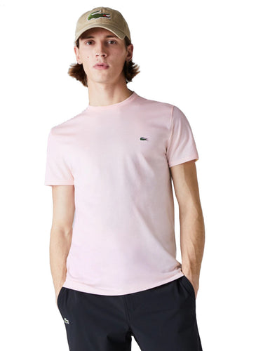 T-shirt Uomo Lacoste - T-Shirt A Girocollo In Jersey Di Cotone Pima - Rosa