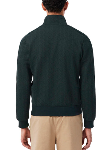 Felpe senza cappuccio Uomo Lacoste - Felpa Con Zip E Monogrammi Jacquard Paris - Nero