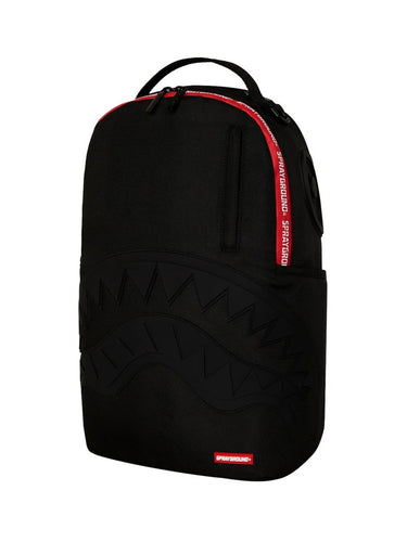 Zaini Casual Unisex Sprayground - Zaino Dlxr Con Zip Stampata Shark - Nero