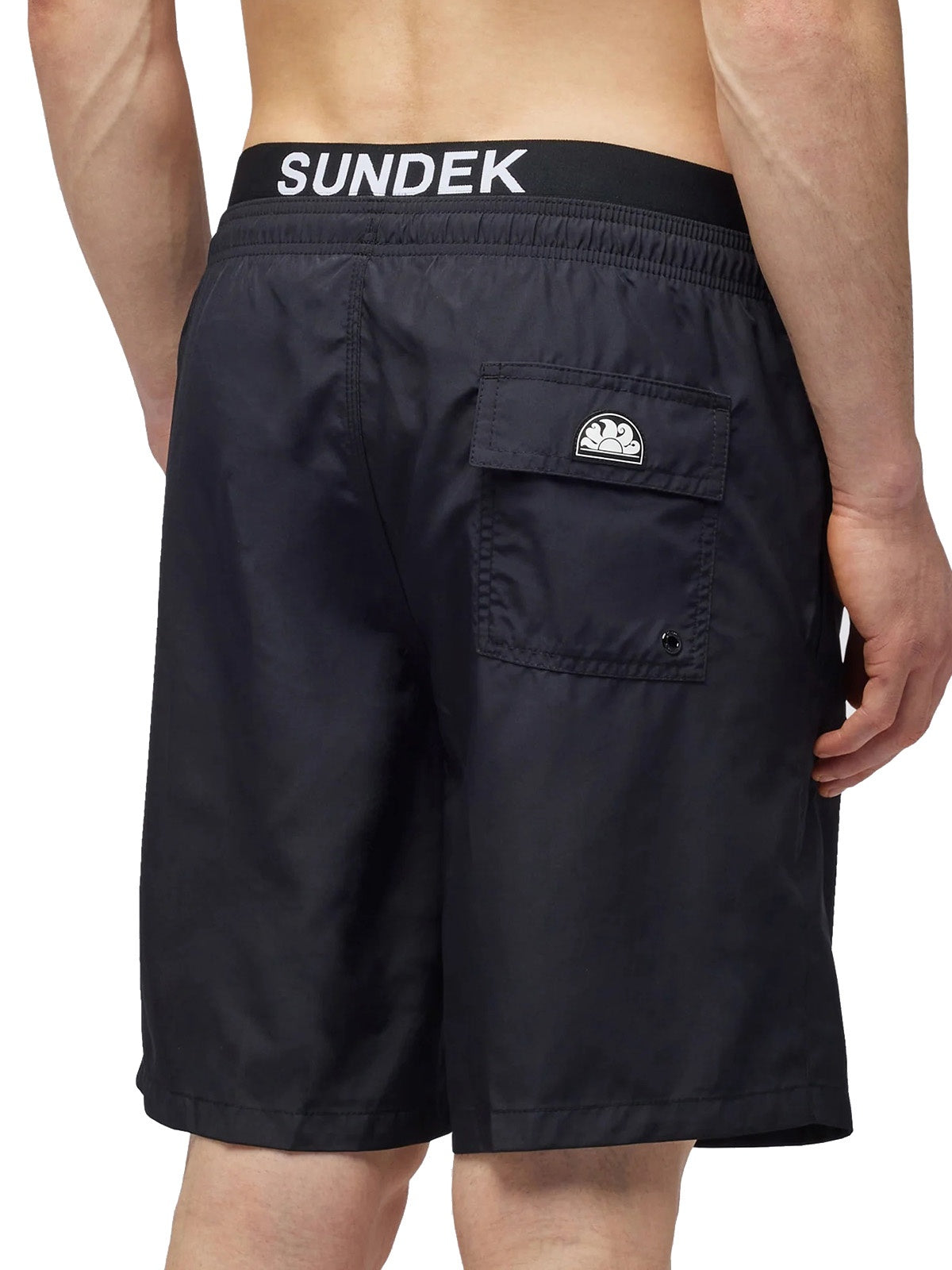 Pantaloncini e calzoncini Uomo Sundek - Costume Da Bagno Vita Elasticata Con Elastico Logo - Nero