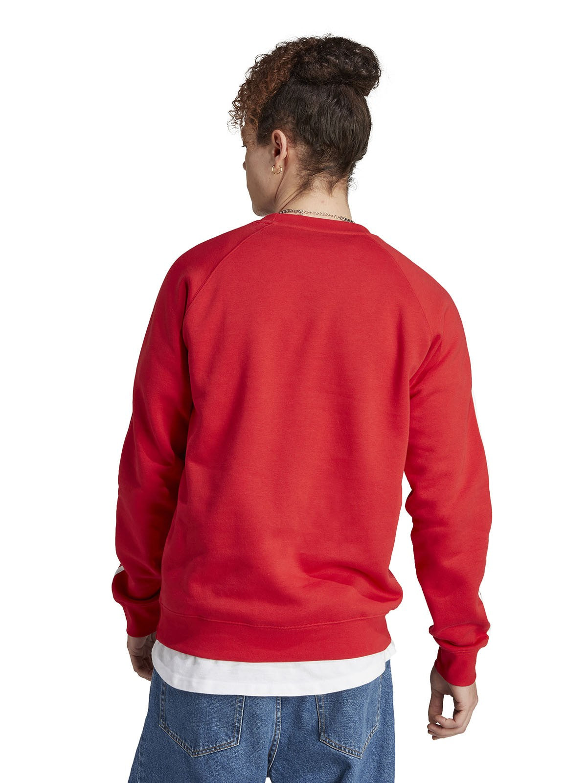 Felpe senza cappuccio Uomo Adidas - Adicolor Classics 3-Stripes Crewneck Sweatshirt - Rosso