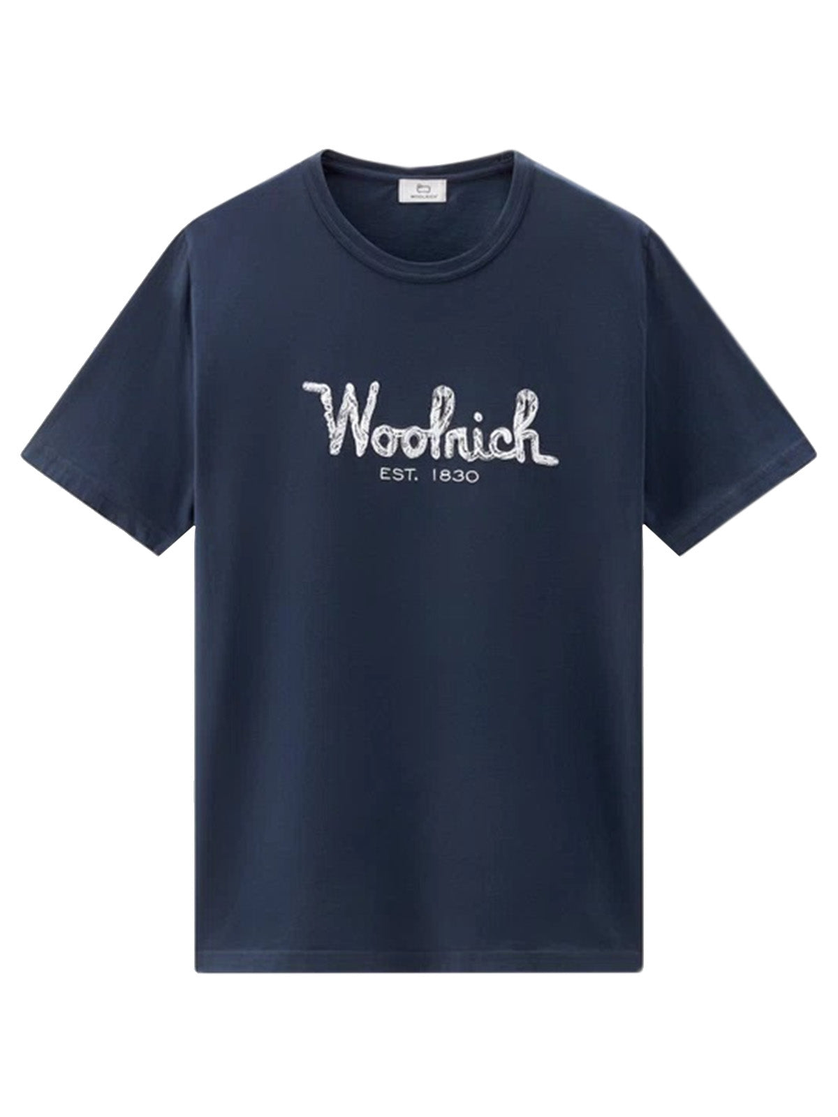T-shirt Uomo Woolrich - T-Shirt In Puro Cotone Con Ricamo - Blu