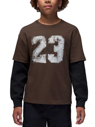 Maglie a manica lunga Ragazzo Jordan - T-Shirt Giordania Mvp - Marrone