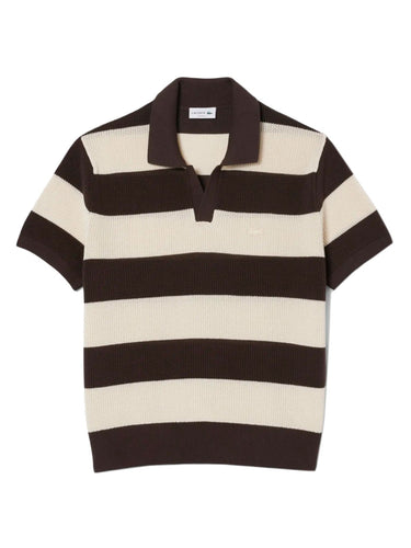 Polo Uomo Lacoste - Polo A Strisce Manica Corta - Marrone