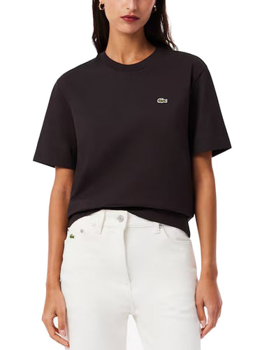 T-shirt Donna Lacoste - T-Shirt Relaxed Fit In Jersey Di Cotone Pima - Marrone