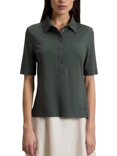 Polo Donna Woolrich - Luxe Jersey Polo - Verde