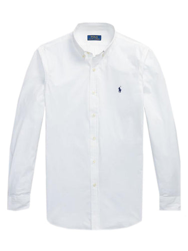 Camicie casual Uomo Ralph Lauren - Camicia In Popeline Stretch Slim-Fit - Bianco