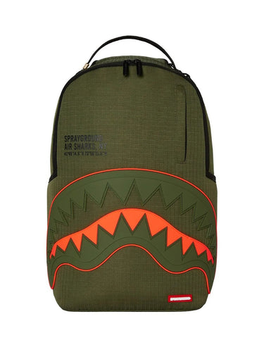 Zaini Casual Unisex Sprayground - Zaino Nylon Shark Central Army Dlx-Ripstop - Verde