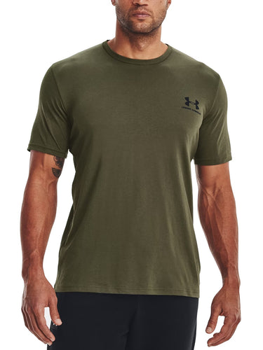 T-shirt Uomo Under Armour - Maglia A Manche Corte Ua Sportstyle Left Chest - Verde militare