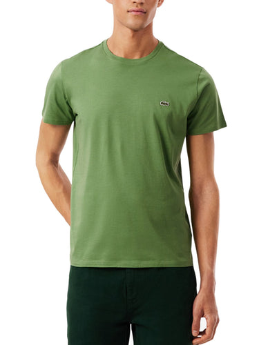 T-shirt Uomo Lacoste - T-Shirt A Girocollo In Jersey Di Cotone Pima - Verde