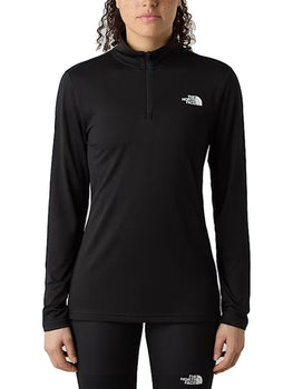 Felpe Donna The North Face - Maglia A Maniche Lunghe Flex Con Zip 1/4 - Nero