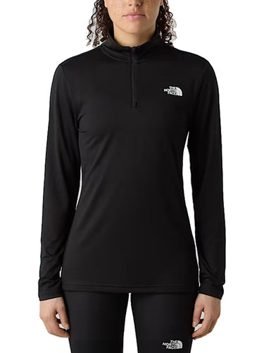 Felpe Donna The North Face - Maglia A Maniche Lunghe Flex Con Zip 1/4 - Nero