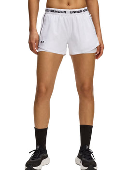 Pantaloncini Donna Under Armour - Shorts Ua Tech Play Up 2In1 - Bianco