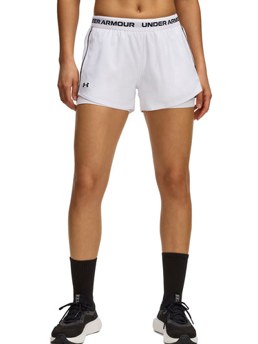 Pantaloncini Donna Under Armour - Shorts Ua Tech Play Up 2In1 - Bianco