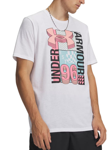 T-shirt Uomo Under Armour - T-Shirt Ua Logo Collage - Bianco