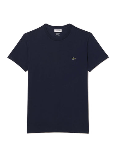 T-shirt Uomo Lacoste - T-Shirt A Girocollo In Jersey Di Cotone Pima - Blu
