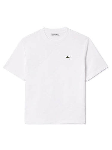T-shirt Donna Lacoste - T-Shirt Relaxed Fit In Jersey Di Cotone Pima - Bianco