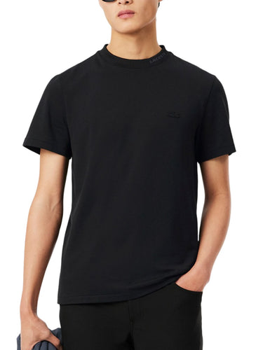 T-shirt Uomo Lacoste - T-Shirt In Pique' Con Marchio Jacquard - Nero