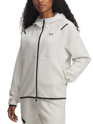 Felpe Donna Under Armour - Maglia Ua Unstoppable Fleece Full-Zip - Bianco
