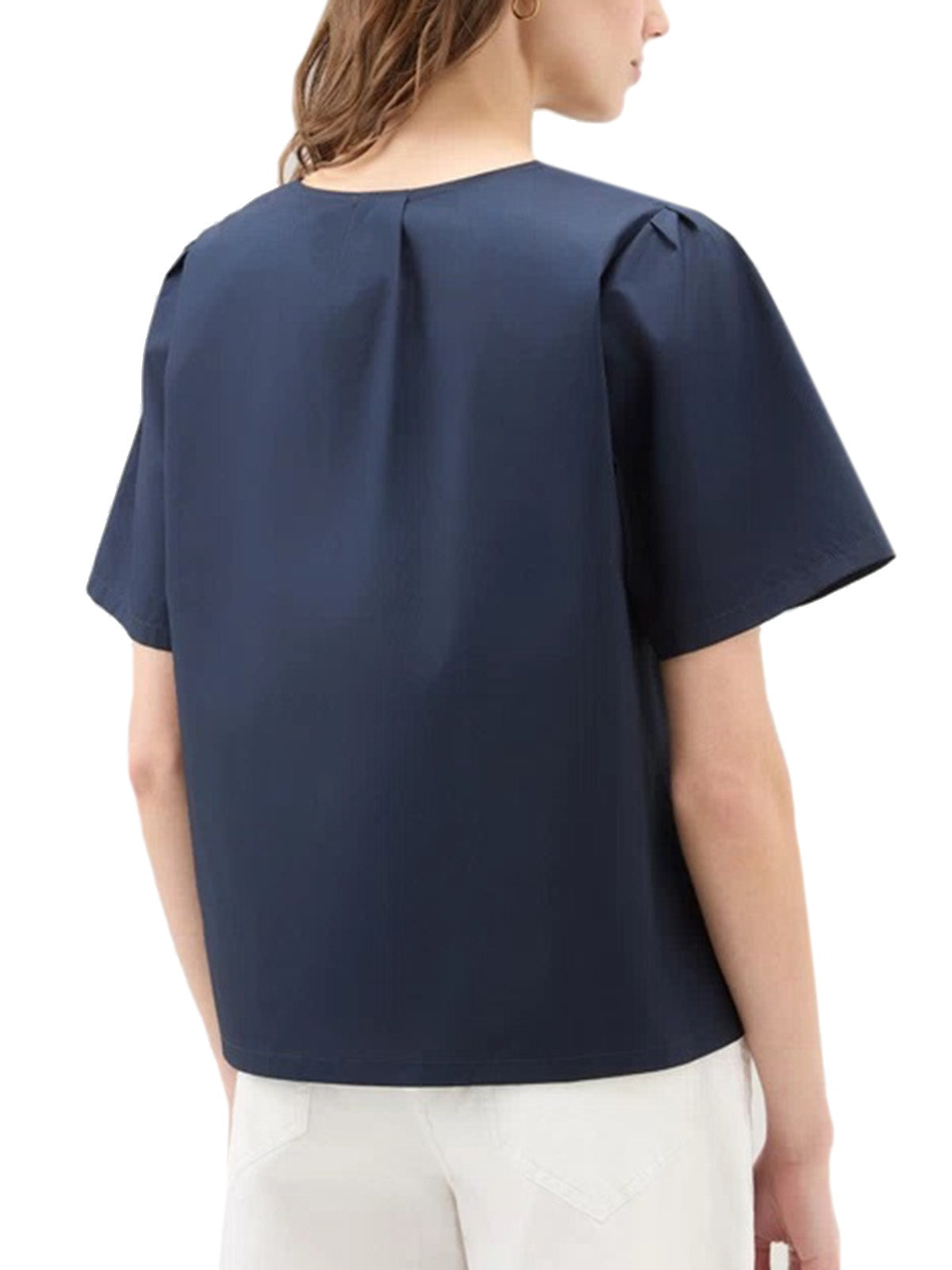 Bluse e camicie Donna Woolrich - Blusa In Popeline Di Puro Cotone - Blu