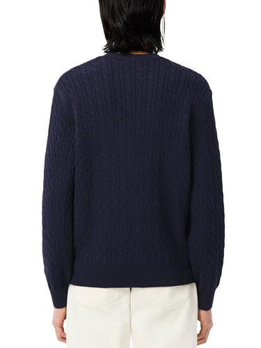 Maglioni Uomo Lacoste - Cardigan Con Colletto A Polo In Intarsio - Blu