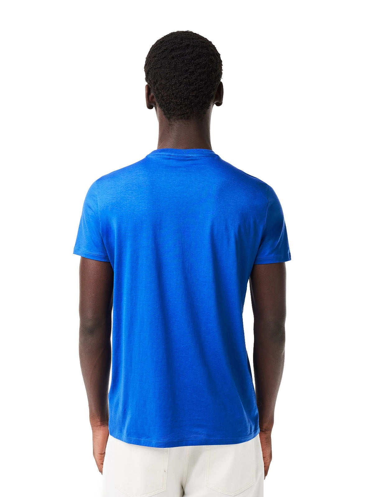 T-shirt Uomo Lacoste - T-Shirt A Girocollo In Jersey Di Cotone Pima - Blu