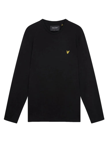 T-shirt Uomo Lyle & Scott - Plain Long Sleeve T-Shirt - Nero