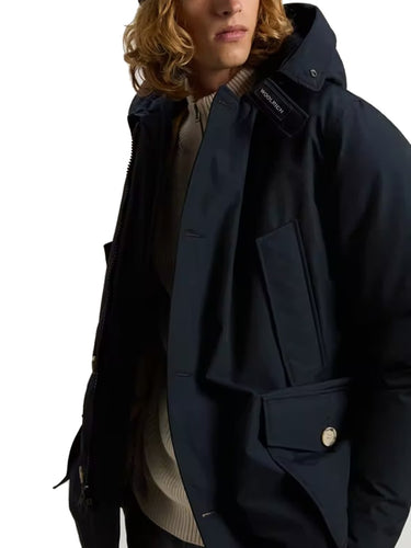 Giacche Uomo Woolrich - Artic Parka In Ramar Cloth Con Pelliccia Removibil - Blu