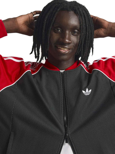 Felpe senza cappuccio Uomo Adidas - Giacca Loose Mesh Track Top - Nero