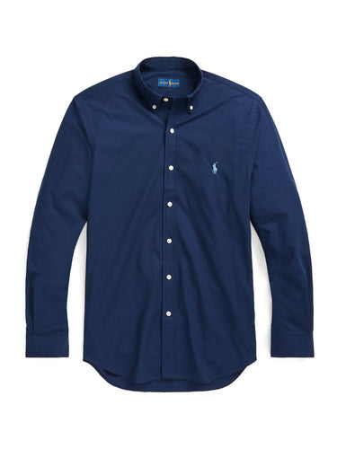 Camicie casual Uomo Ralph Lauren - Custom Fit Stretch Poplin Shirt - Blu