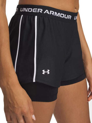 Pantaloncini Donna Under Armour - Shorts Ua Tech Play Up 2In1 - Nero