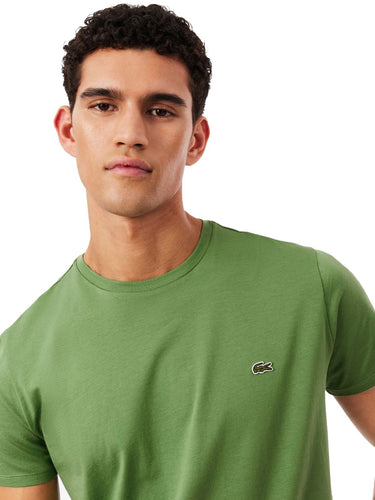 T-shirt Uomo Lacoste - T-Shirt A Girocollo In Jersey Di Cotone Pima - Verde