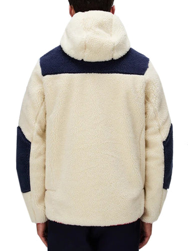 Giacche Uomo Napapijri - Giacca Felpa In Pile Con Cappuccio E Zip Yupik - Avorio
