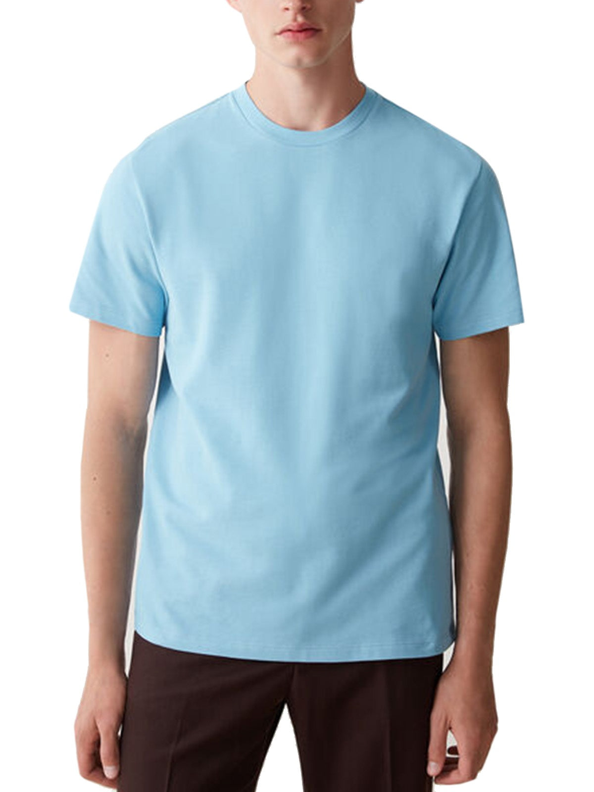 T-shirt Uomo Colmar - T-Shirt In Piquet 100% Cotone - Celeste